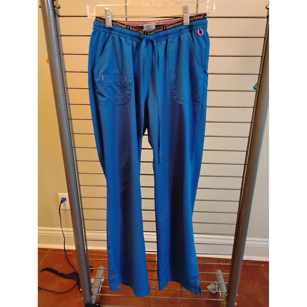 Heartsoul Royal Blue Scrub Pants 20110 Low Rise Elastic Waist Womens Small S